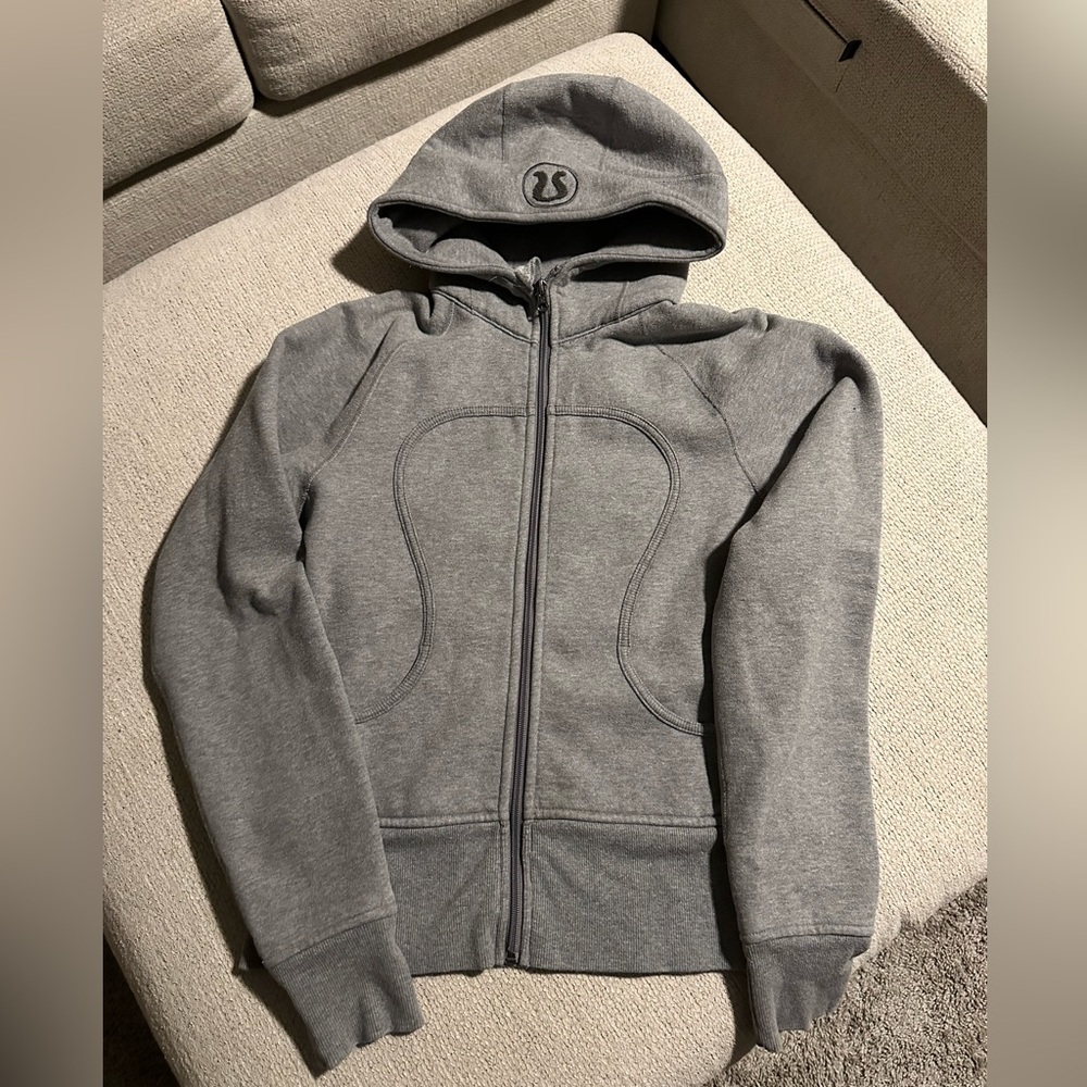 Lululemon Grey Scuba hoodie full zip, size M